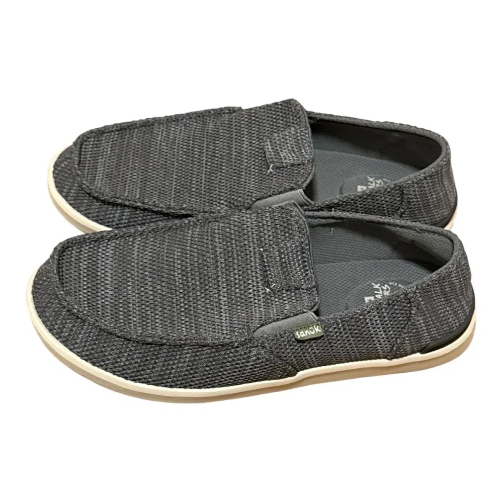 Sanuk Sidewalk Surfers Lite Men's Charcoal Slip-On Loafers Size 9 NWT - Picture 2 of 4
